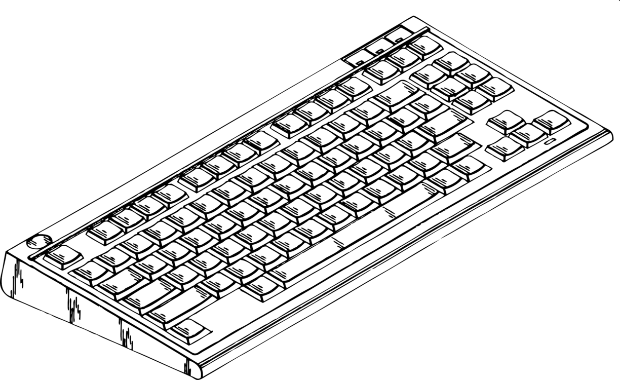Computer Keyboard Computer Mouse Colouring Pages Coloring - Computer Keyboard Clipart (1224x750), Png Download