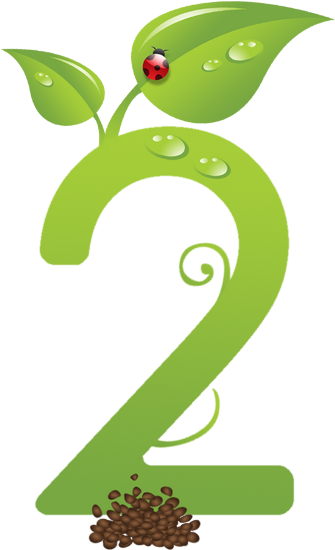 Chiffre Végétale - Chiffre 1 Clipart (335x550), Png Download