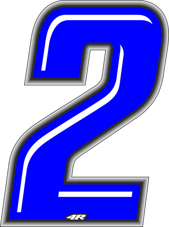 Numero Gara 2 Blu Slim - Numero 2 Moto (571x768), Png Download