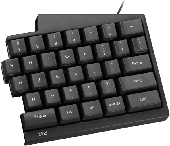 Key Cluster Module - Ultimate Hacking Keyboard (592x508), Png Download
