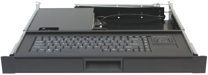1u Keyboard With Computer - 1u Keyboard (718x267), Png Download