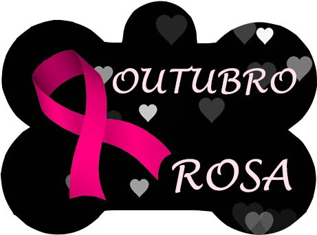 Ossinho Outubro Rosa Fundo Preto - Black (500x500), Png Download