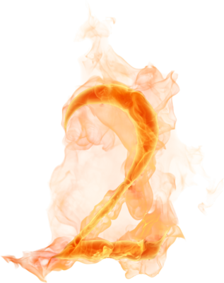 Quema De Número "2" Psd - Number 2 Transparent Fire (317x400), Png Download