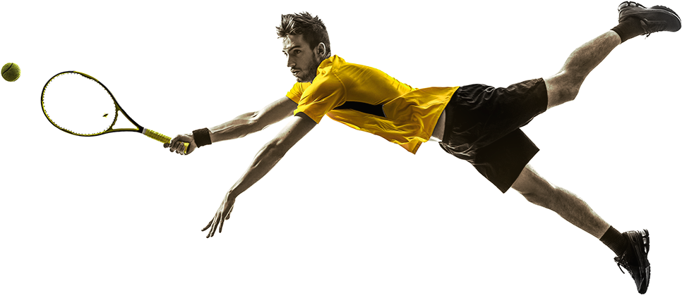 Tennis Player Trans - Man Playing Tennis Png (1005x433), Png Download