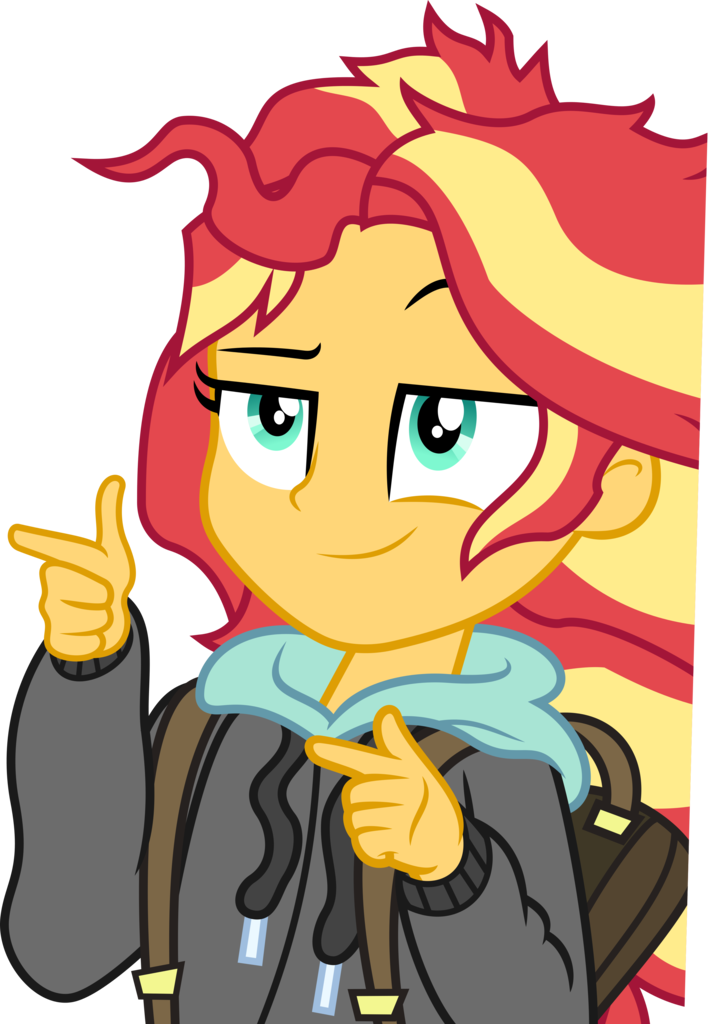 Ambassad0r, Clothes, Equestria Girls, Finger Gun, Finger - Sunset Shimmer Bed Hair (713x1024), Png Download