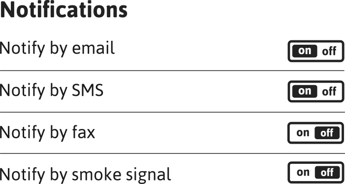 A List Of Notifications Settings With Associated Buttons - Reading (701x374), Png Download