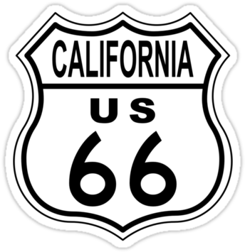 California Route 66 Tee - Route 66 Sign (375x360), Png Download