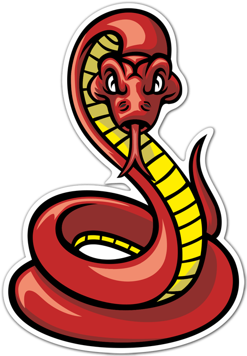 Car & Motorbike Stickers - Snake Mascot (500x720), Png Download