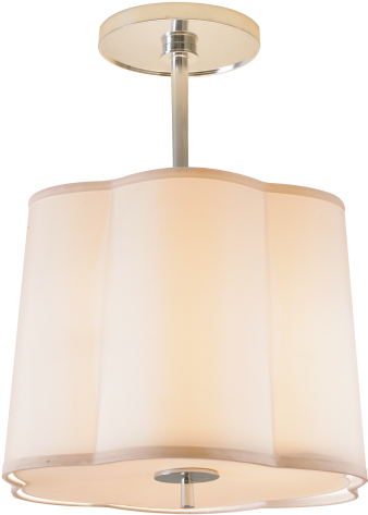 Simple Scallop Hanging Shade In Soft Silver With Silk - Leedy Interiors (480x480), Png Download