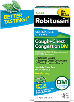 Sugar-free Cough Chest Congestion Medicine, Dm - Robitussin Peak Cold Dm Cough + Chest Congestion, Adult (382x388), Png Download