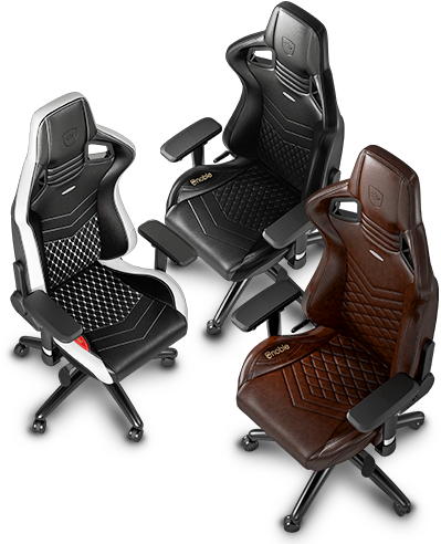Genuine Leather Gaming Chairs Of The Luxury Class The - Noblechairs Epic Series Real Leather Brown/black (470x500), Png Download