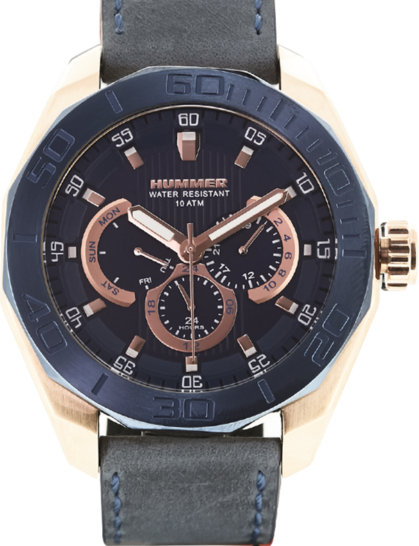 Hu2101-104l - Hummer Infinito Watch Hu2101-104l Rose Gold Case Blue (603x784), Png Download