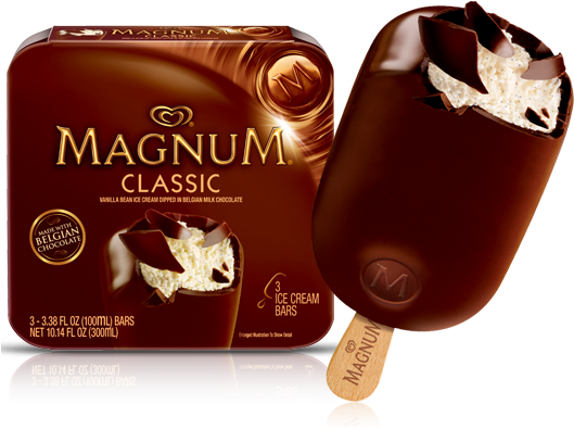 El Famoso Helado Magnum - Magnum Classic Belgian Chocolate Ice Cream Bars (551x418), Png Download