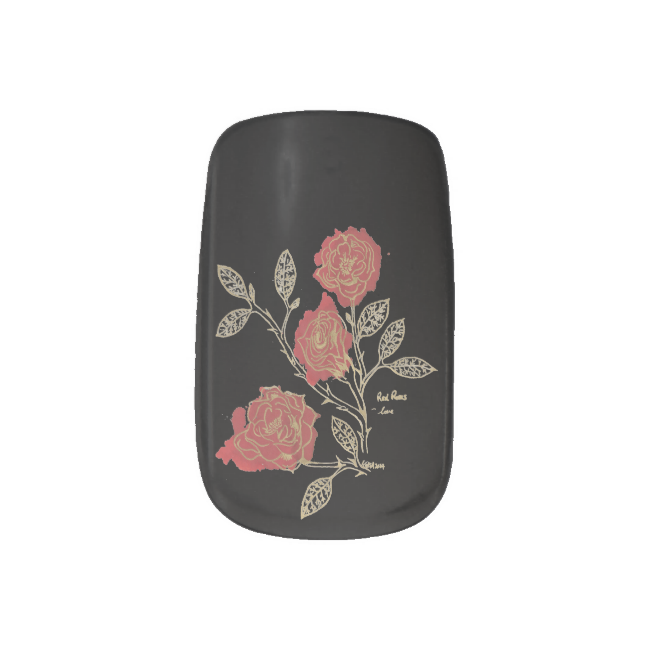 Red Roses Inkblot Floriogrpahy, Black Print Minx® Nail - Guitar Pick (650x650), Png Download