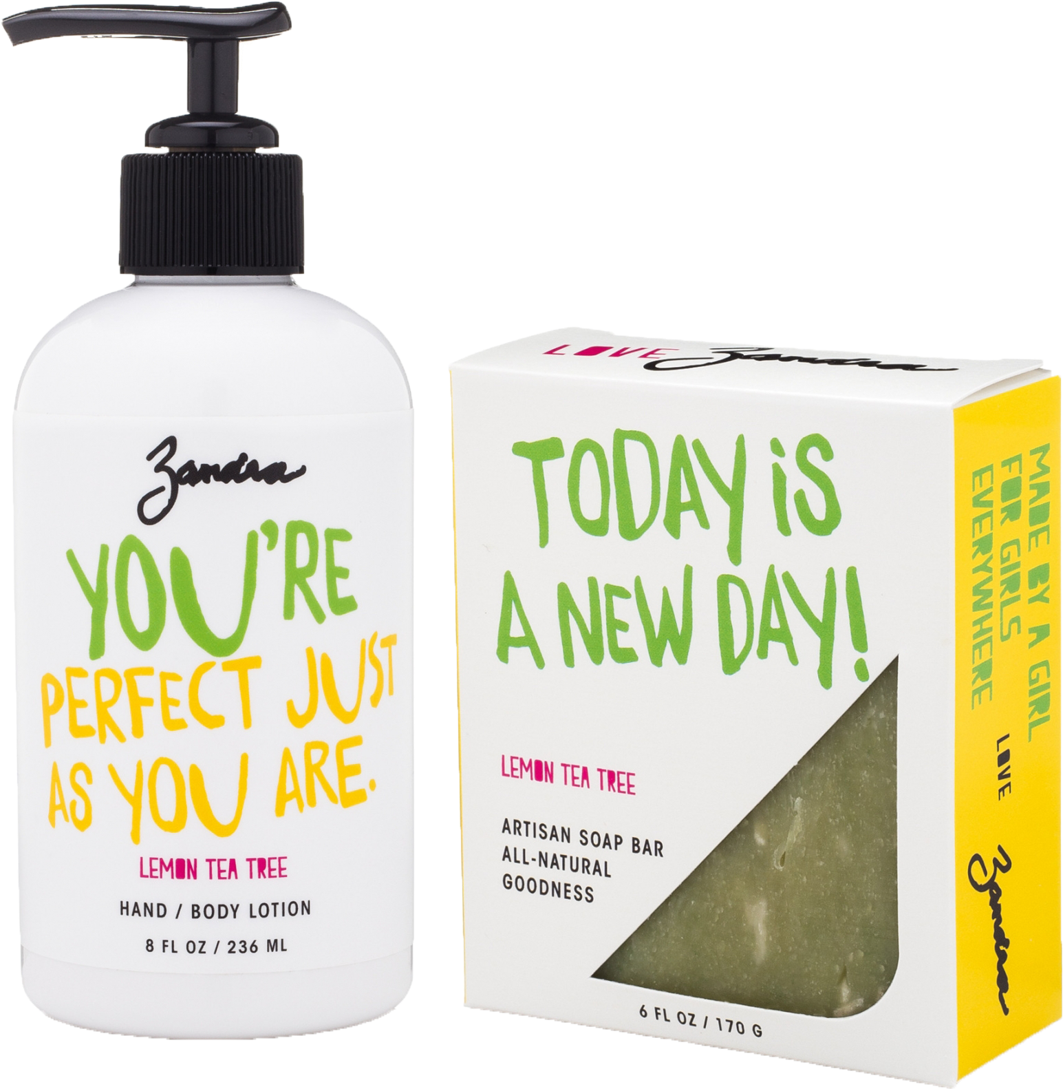 Zandra Soap & Lotion Set Lemon Tea Tree - Cosmetics (2550x3300), Png Download