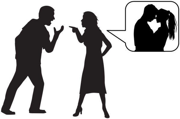Celos En La Pareja - Arguing Couple Cartoon Png (640x446), Png Download