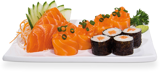 4 Sashimi Salmão, 4 Joe E 4 Sakemaki - Sushi E Sashimi Png (530x320), Png Download