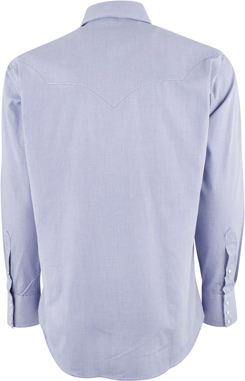 Pinto Ranch Blue Houndstooth Western Snap Shirt - Pocket (870x1280), Png Download