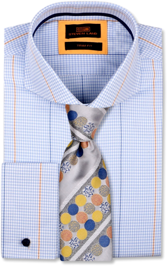 Woven Houndstooth Pattern - Ta739 | Woven Houndstooth Pattern | Cutaway Collar (600x931), Png Download