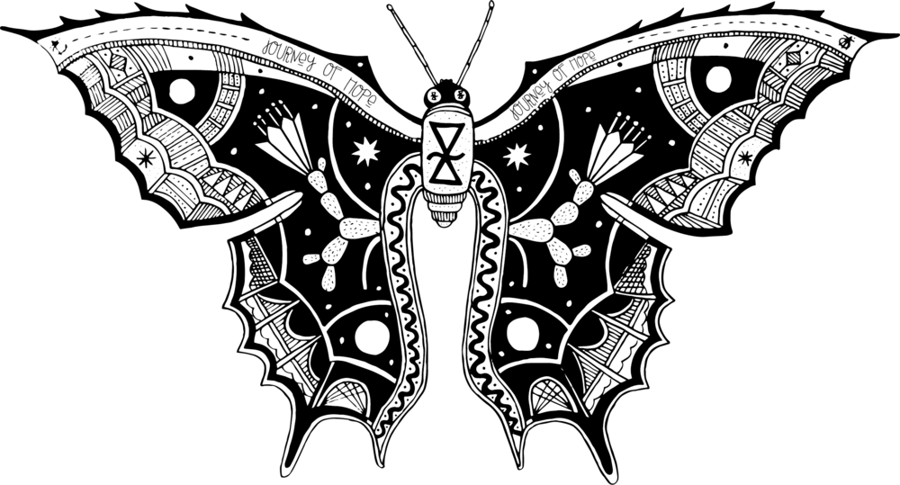 Journey Of Hope Butterfly - Number (1000x539), Png Download