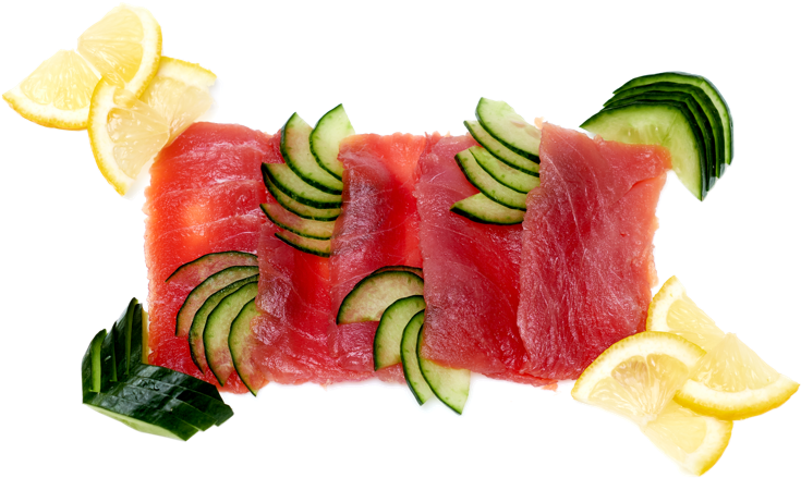S1 Tuna Sashimi - Lemon (800x608), Png Download