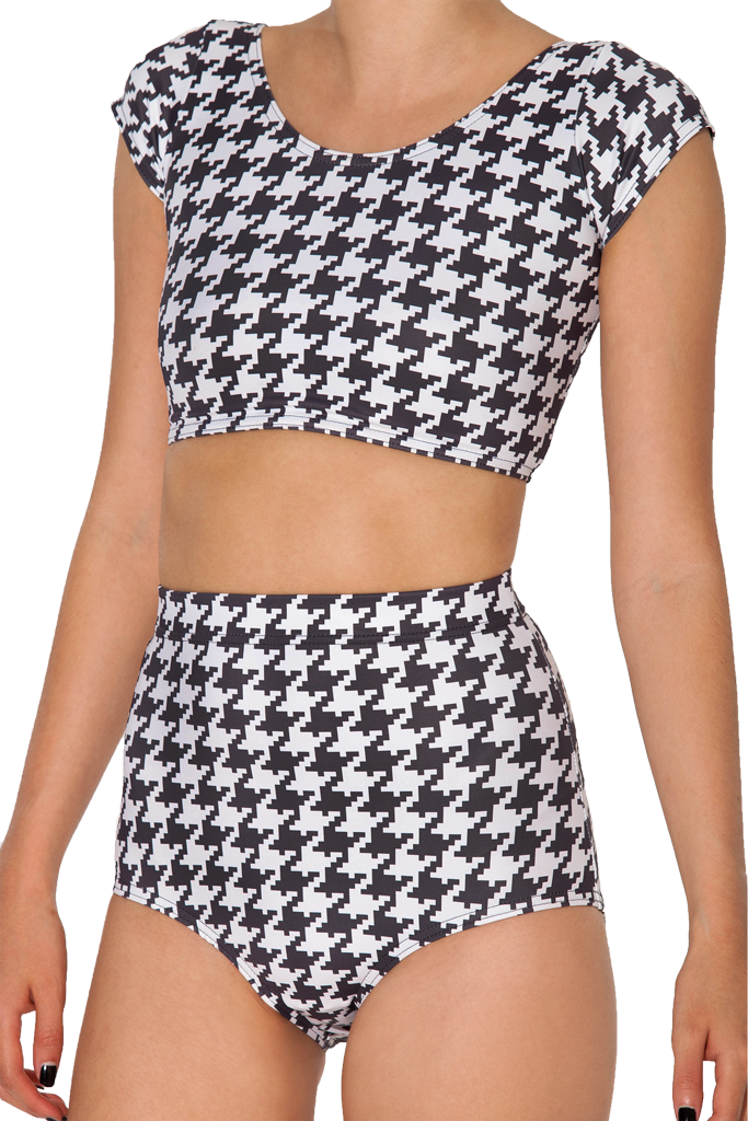 Houndstooth Nana Suit Top - Home Decorators Collection Houndstooth Black 7 Ft. (683x1024), Png Download