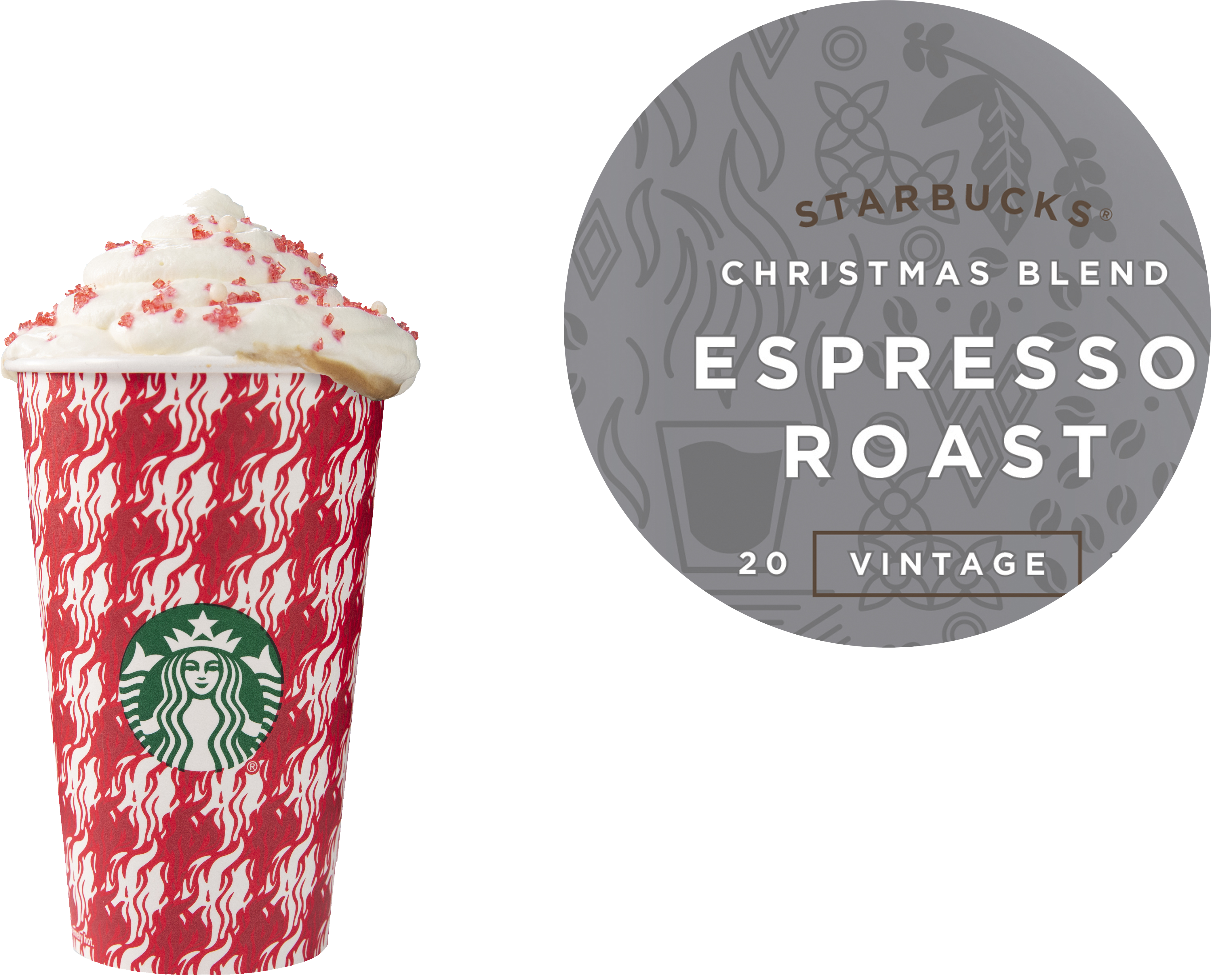 Starbucks - Houndstooth - 2017 Starbucks Christmas Blend Whole Bean Coffee (1594x1299), Png Download