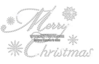 Custom Merry Christmas Iron-on Rhinestone Transfer - Calligraphy (450x450), Png Download