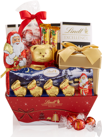 Image For Lindt Holiday Selections Gift Basket From - Lindt Milk Chocolate, Gold Reindeer Sleigh - 1.7 Oz (450x450), Png Download