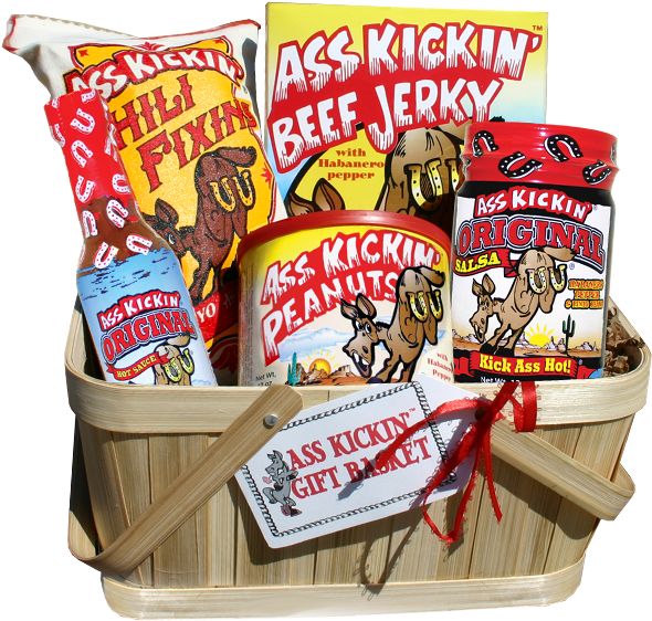 Ass Kickin' Gift Basket - Ass Kickin' Beef Jerky - 4 Oz Box (600x600), Png Download