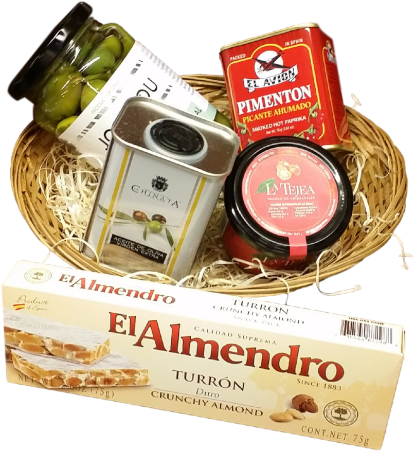 Gift Basket "spain" - El Almendro Crunchy Almond Caramel Turron Round, 200g (768x768), Png Download