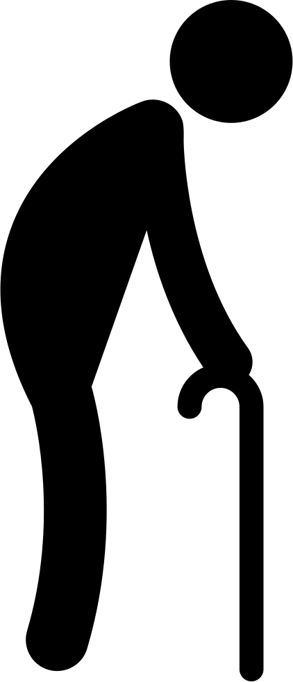 Old Man Walking With A Crutch Comments - Icono Anciano Png (422x981), Png Download