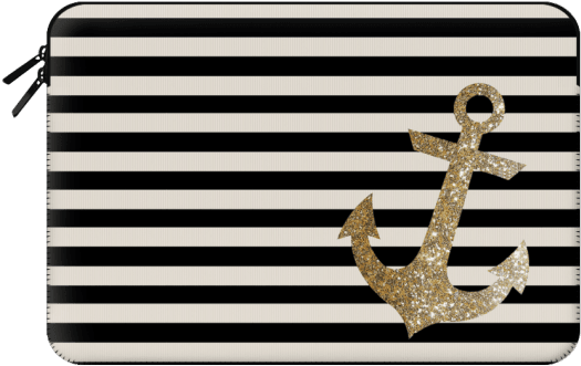 Gold Glitter Anchor In Black And Nude - Black And Gold Shower Curtain (540x353), Png Download