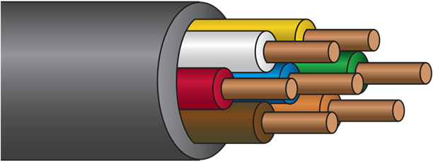 30 Volt Copper - Underground Cable Clipart (640x292), Png Download