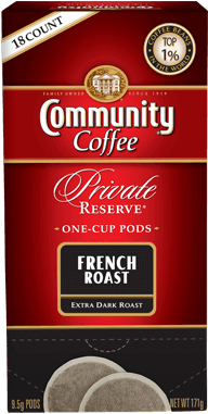 One Cup Coffee Pods 18 Count French Roast - Closeout Community Coffee Soft Pods - French Roast (600x400), Png Download
