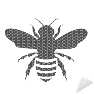 Black Bee Silhouette Isolated On White Background Sticker - Bee Bella (400x400), Png Download