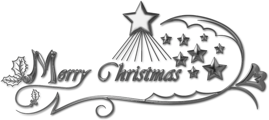 Christmas Text 8 - Merry Christmas Poinsettias, Leaves And Berries Card (1118x509), Png Download
