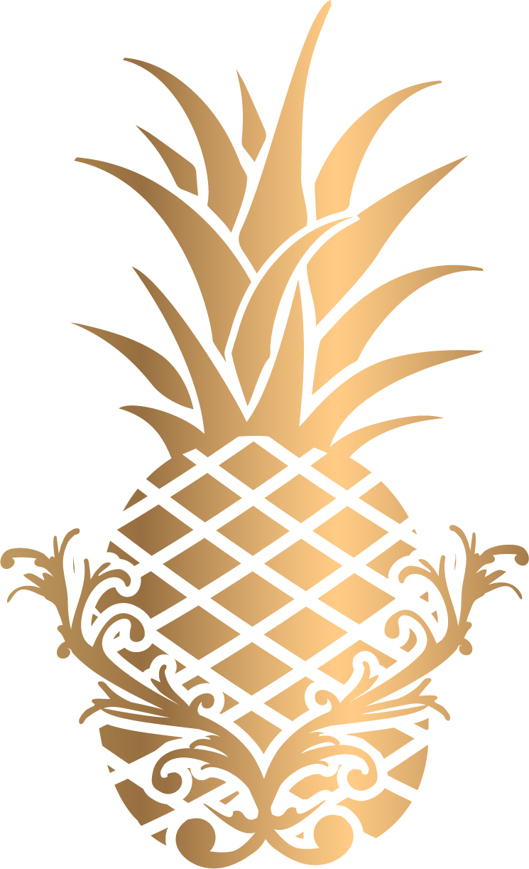 Charleston Estates - Transparent Gold Pineapple Clip (745x1222), Png Download