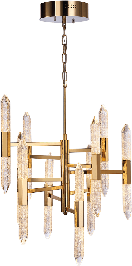 Shard 20 Light Adjustable Chandelier - Illuminati Md17003025-20agol Shard 10 Arm 20 Light (716x1200), Png Download