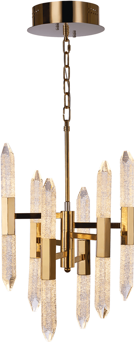 Shard 12 Light Adjustable Chandelier - Illuminati Md17003025-12bgol Shard 6 Arm 12 Light Pendant (595x1200), Png Download
