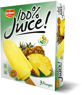 Del Monte Europe Juice Gold Pineapple Lolly - Del Monte 100% Pineapple Juice Lollies (331x505), Png Download