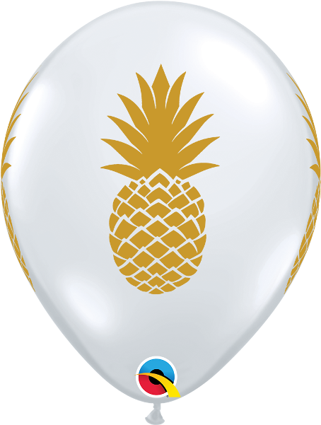 Golden Pineapple Clear 11" Latex Balloons - Pineapple Latex Balloon (600x600), Png Download