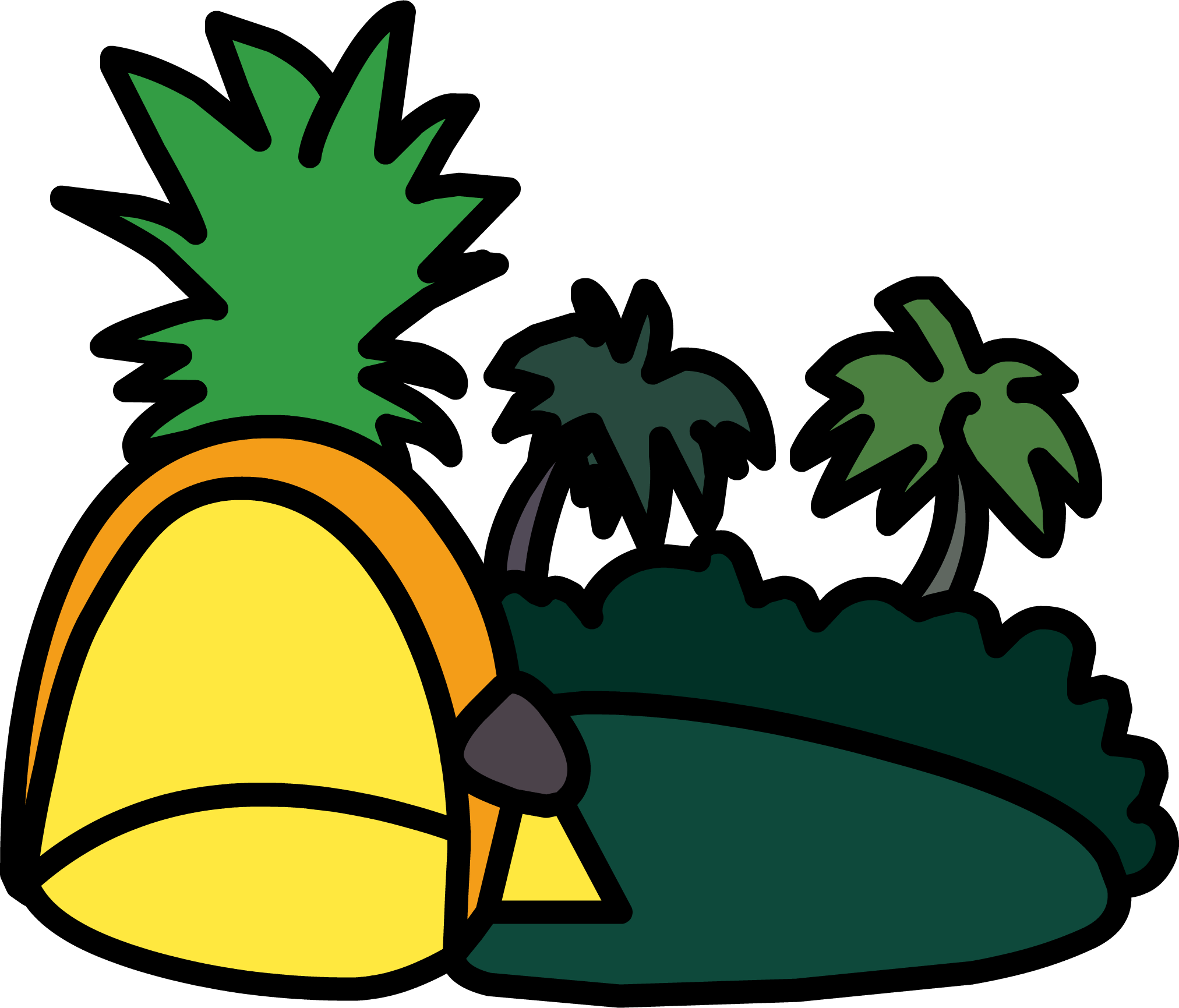Pineapple Igloo - Club Penguin Pineapple Igloo (2024x1731), Png Download