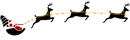 Santa Claus's Reindeer Santa Claus's Reindeer Christmas - Santa And Reindeer Png (481x340), Png Download