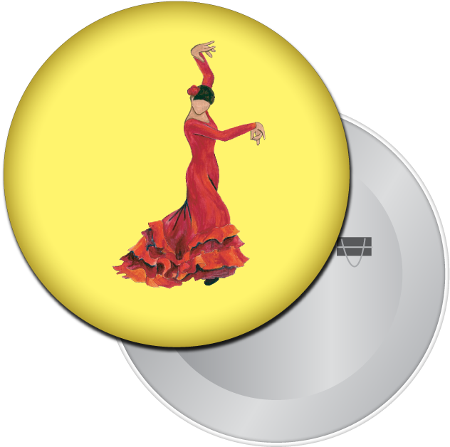 Bata De Cola Flamenco Button / Magnet - Dance (720x720), Png Download