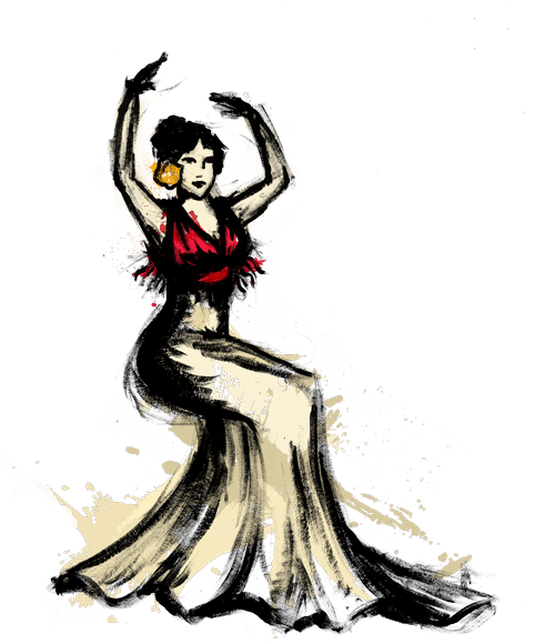 Flamenco - Illustration (482x580), Png Download