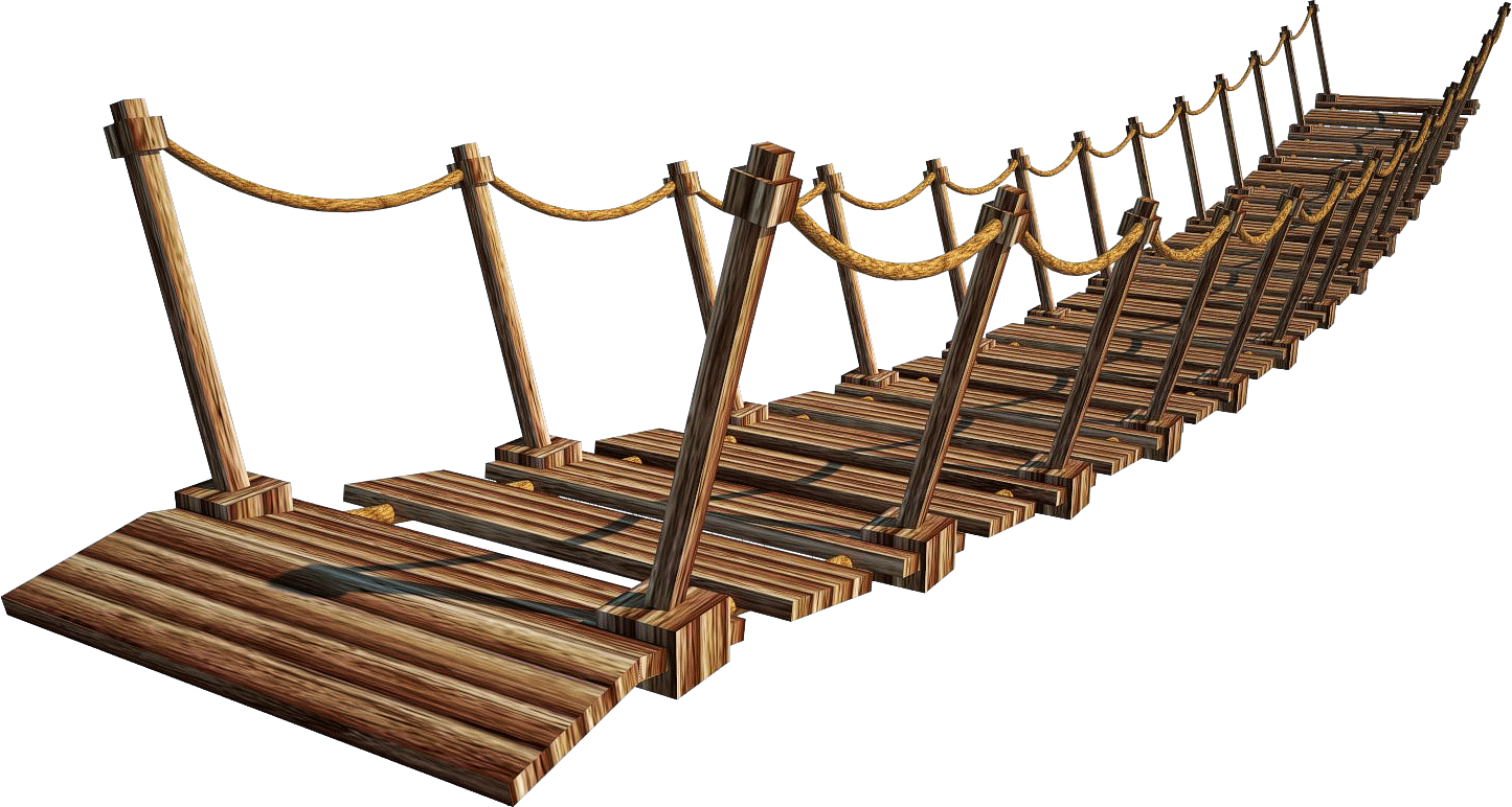 Old Wooden Bridge Clipart (1445x772), Png Download