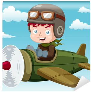 Illustration Of Boy On Plane Vector Wall Mural • Pixers® - Euclidean Vector (400x400), Png Download