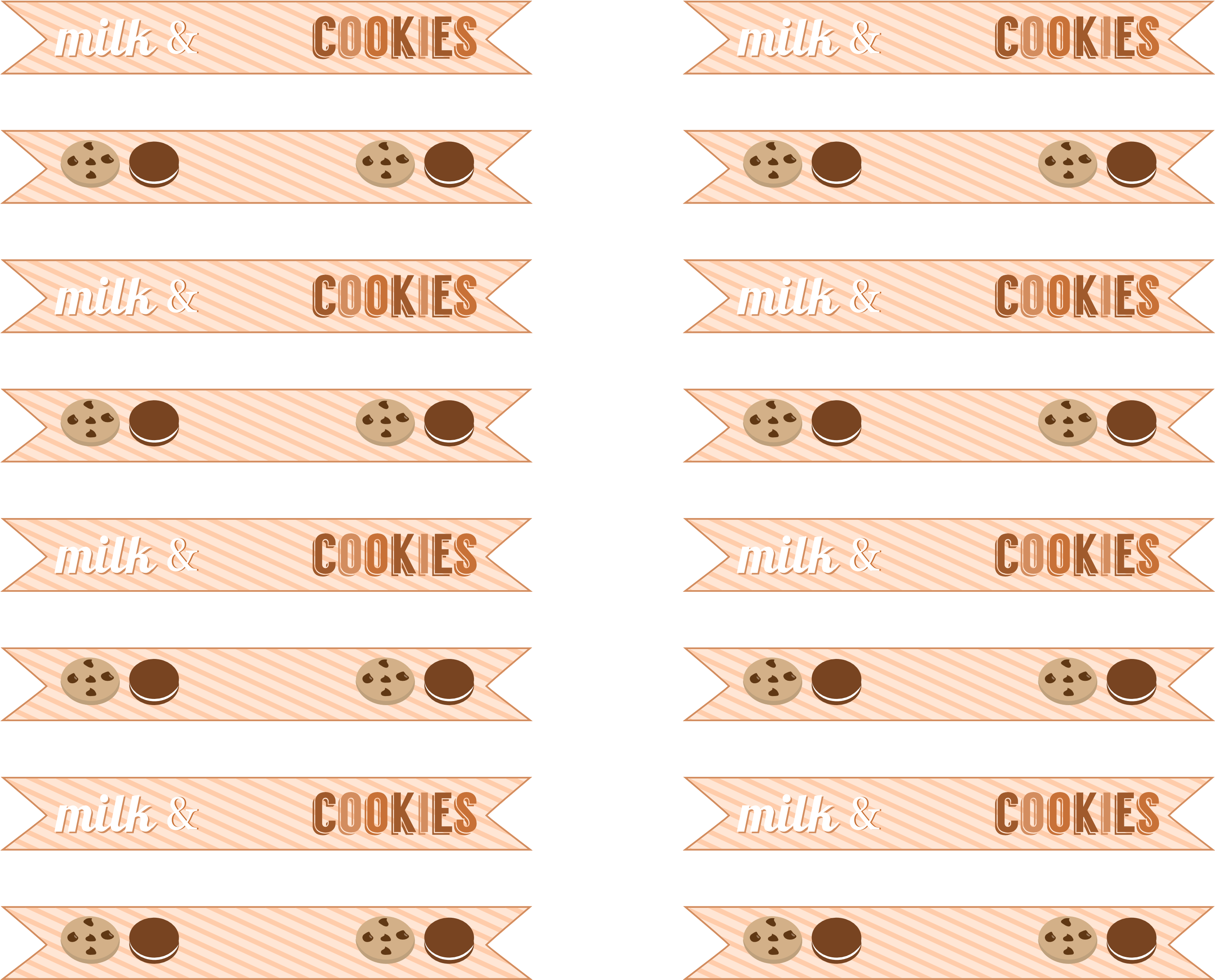 Free Milk And Cookies Party Printables Pin It - Cookies And Milky Tea Party (3300x2550), Png Download