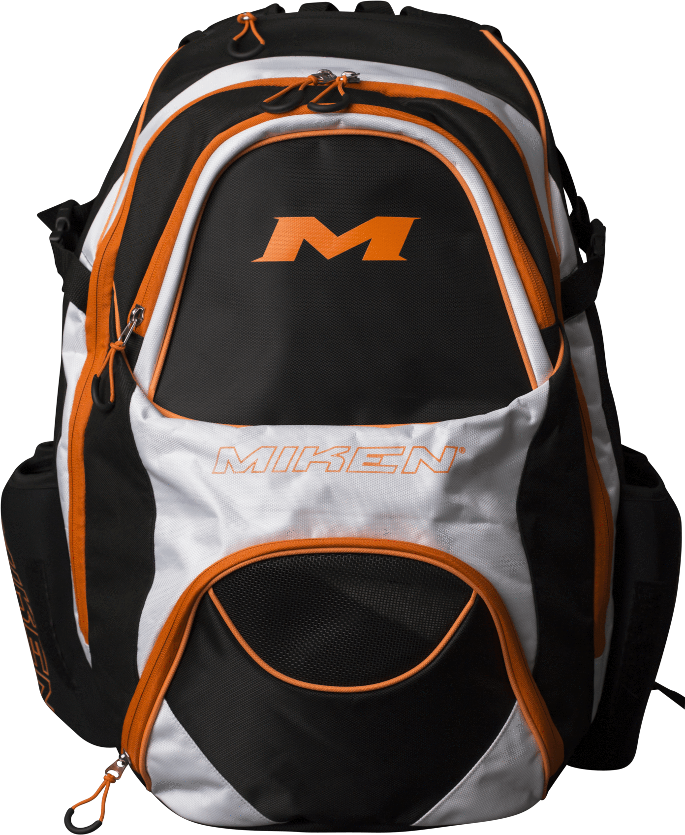Black, White, And Orange Miken Xl Baseball And Softball - Miken Xl Backpack Mkbg18 (1400x1721), Png Download